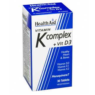 Vitamina K Complex + Vitamina D3 Health Aid - 30 comprimidos