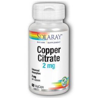 Cobre Citrato 2 mg. Solaray - 60 cápsulas