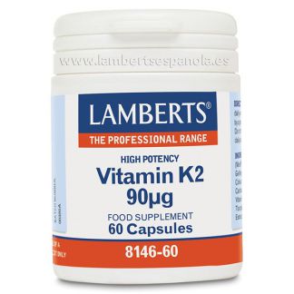 Vitamina K2 90 mcg. como MK-7 Lamberts - 60 cápsulas