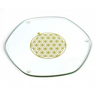 Bandeja Vitalizadora con Flor de la Vida en Oro Nature's Design