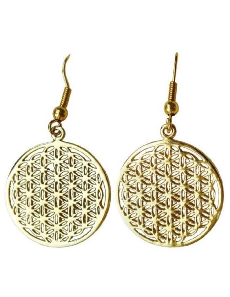 Pendientes Flor de la Vida Latón