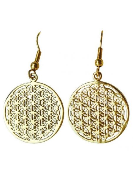 Pendientes Flor de la Vida Latón