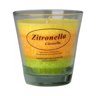 Vela Vegetal de Cera de Palma en Vaso Antimosquitos Citronela
