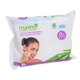 Toallitas Húmedas Desmaquillantes de Algodón Masmi - 20 unidades