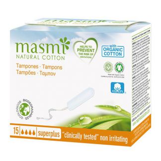 Tampón sin Aplicador Super Plus Masmi - 15 unidades