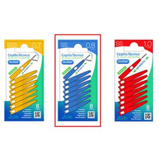 Cepillo Interdental Retractil 0.8 mm. Oratek - 8 unidades