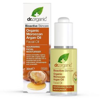 Aceite Facial con Aceite de Argán Marroquí Dr. Organic - 30 ml.