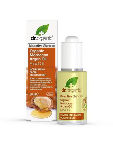 Aceite Facial con Aceite de Argán Marroquí Dr. Organic - 30 ml.