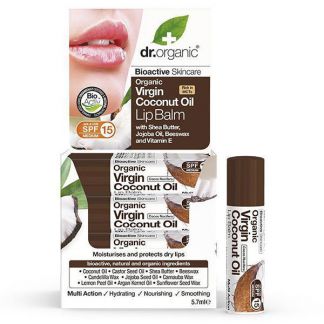 Bálsamo Labial con Aceite de Coco Dr. Organic - 5,7 ml.