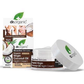 Crema de Noche con Aceite de Coco Dr. Organic - 50 ml.