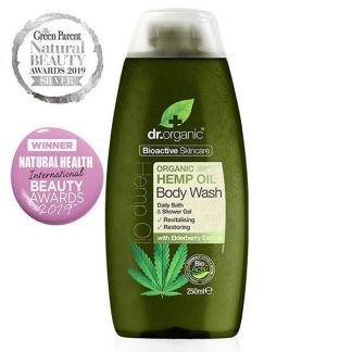 Gel de Baño y Ducha con Aceite de Cáñamo Dr. Organic - 250 ml.