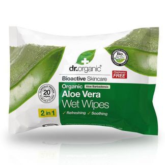 Toallitas Húmedas con Aloe Vera Dr. Organic - 20 unidades