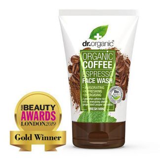 Limpiador Facial con Café Expresso y Menta Fresca Dr. Organic - 125 ml.