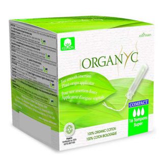 Tampón Super con Aplicador Compact Organyc - 16 unidades