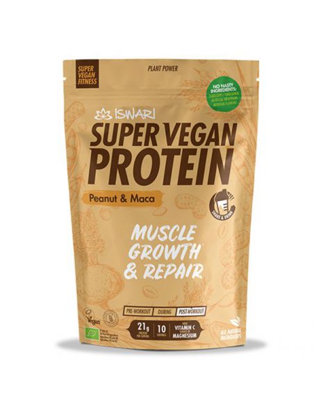 Super Vegan Protein Cacahuete-Maca Bio Iswari - 350 gramos