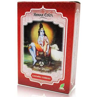 Henna Polvo Castaño Cobrizo Radhe Shyam - 100 gramos