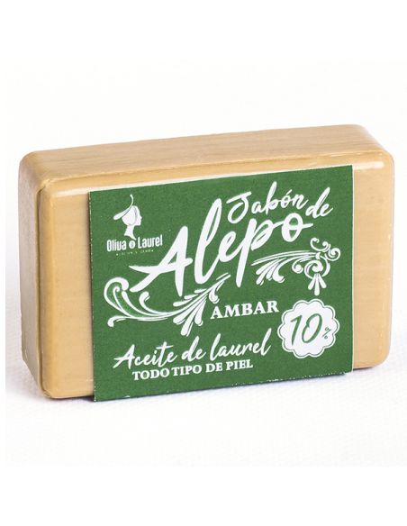 Jabón de Alepo 10% Ámbar Oliva y Laurel - 125 gramos