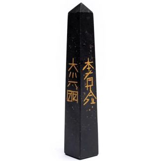 Obelisco Turmalina Negra con Símbolos Reiki