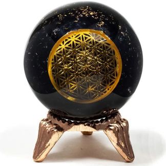 Orgonita Esfera Turmalina con Flor de la Vida - 5 cm.