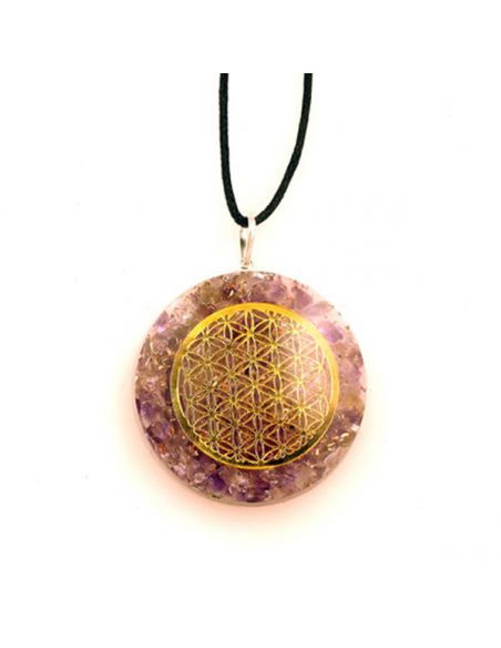 Colgante Orgonita Flor de la Vida Amatista