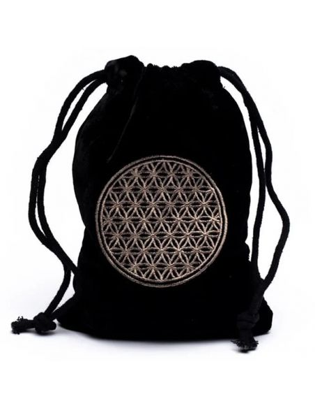 Bolsa de Terciopelo con Flor de la Vida