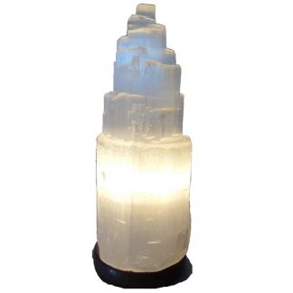 Lámpara Rústica de Selenita Colorterapia con USB