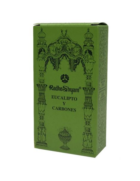 Incienso Eucalipto en Polvo con Carbones Radhe Shyam - 50 gramos