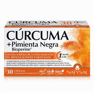 Cúrcuma con Bioperine Natysal - 30 cápsulas