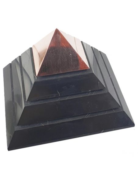 Pirámide Sakkara de Shungit con Cobre - 5x5 cm.