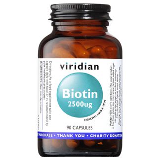 Biotina 2500 mcg. Viridian - 90 cápsulas