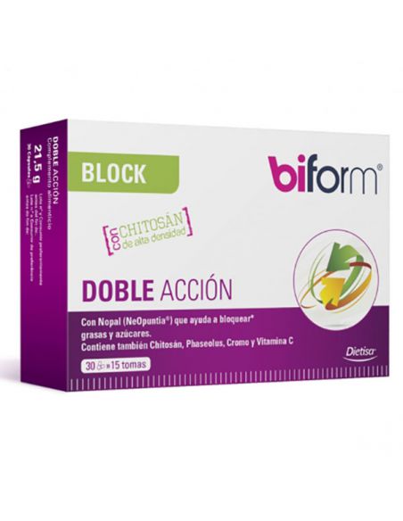 Biform Block Doble Acción Dietisa - 30 cápsulas