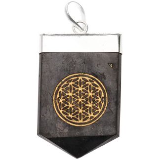 Colgante Flecha Flor de la Vida Shungit