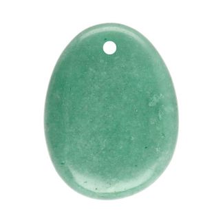 Colgante Canto Rodado Agujereado Cuarzo Verde