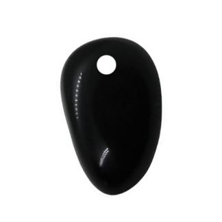 Colgante Canto Rodado Agujereado Obsidiana