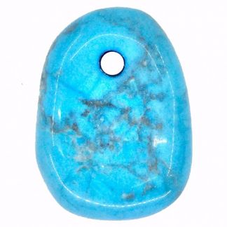 Colgante Canto Rodado Agujereado Turquenita Howlita