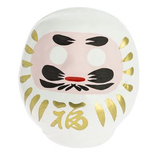 Daruma Japonés Blanco (Amor) Tierra Zen - 9x7.5 cm.