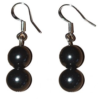 Pendientes Shungit dos Bolas de 8 mm.