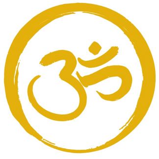 Adhesivo Símbolo OM Dorado - 11.5 cm.