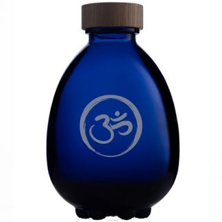 Botella de Vidrio Egg of Life con Símbolo OM Grabado y Tapón de Madera Vitbot - 500 ml.
