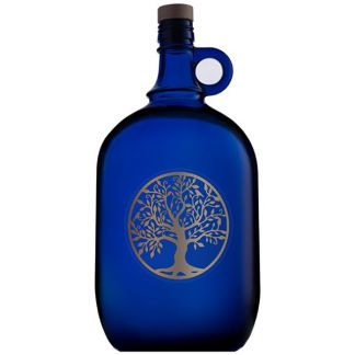 Garrafa de Vidrio Azul de Murano con Árbol de la Vida - 5 litros