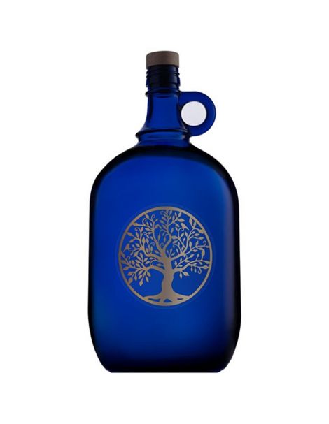 Garrafa de Vidrio Azul de Murano con Árbol de la Vida - 5 litros