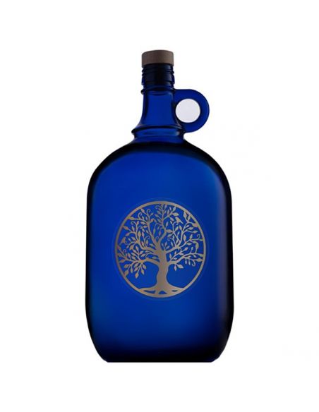 Garrafa de Vidrio Azul de Murano con Árbol de la Vida - 5 litros