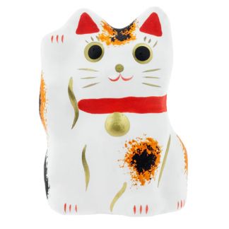 Maneki Neko Calico (El Gato de la Suerte) Suerte Tierra Zen - Tricolor 4.8 cm.