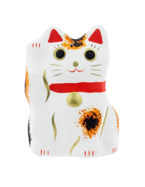Maneki Neko Calico (El Gato de la Suerte) Suerte Tierra Zen - Tricolor 4.8 cm.