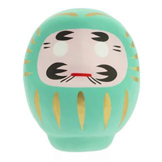 Daruma Japonés Turquesa (Éxito Académico) Tierra Zen - 9x7.5 cm.