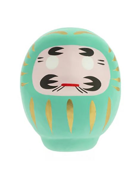 Daruma Japonés Turquesa (Éxito Académico) Tierra Zen - 9x7.5 cm.
