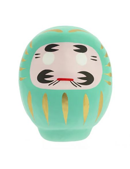 Daruma Japonés Turquesa (Éxito Académico) Tierra Zen - 9x7.5 cm.