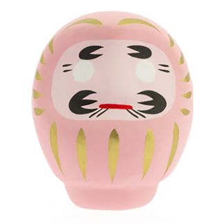 Daruma Japonés Rosa (Afecto) Tierra Zen - 9x7.5 cm.