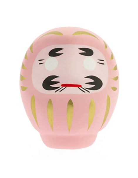 Daruma Japonés Rosa (Afecto) Tierra Zen - 9x7.5 cm.