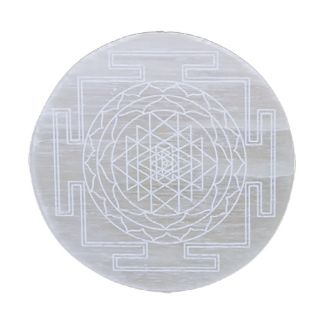 Placa de Selenita Grabada con Sri Yantra Nestinar